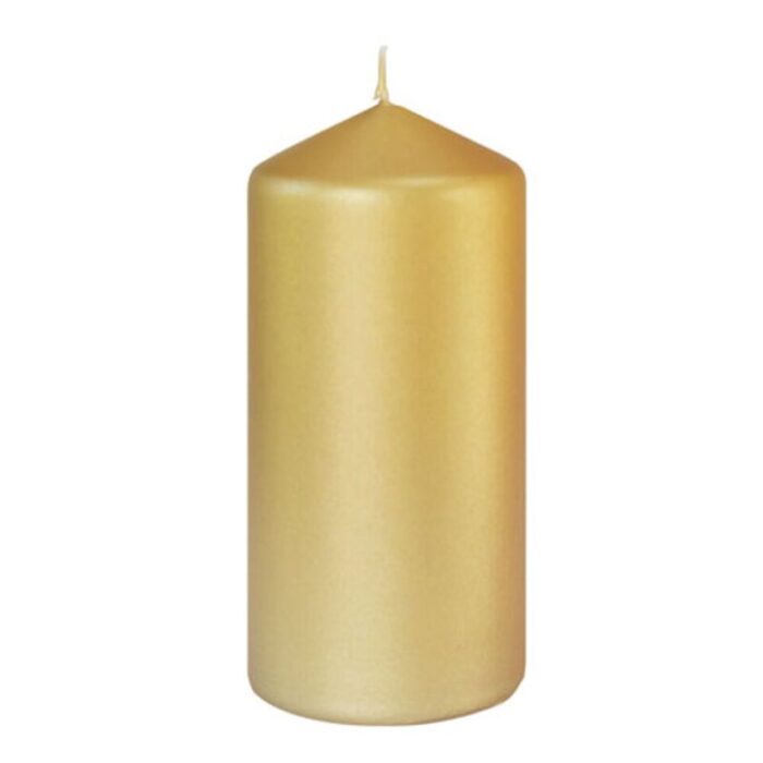 152898 pillar candle 7x15cm matt gold 240918012924