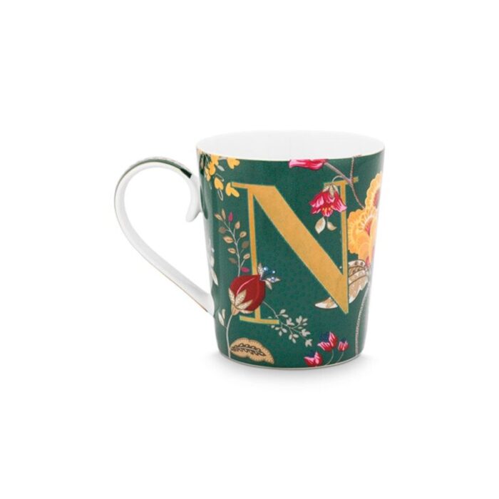 alphabet mug floral fantasy green n 350ml 241004102341