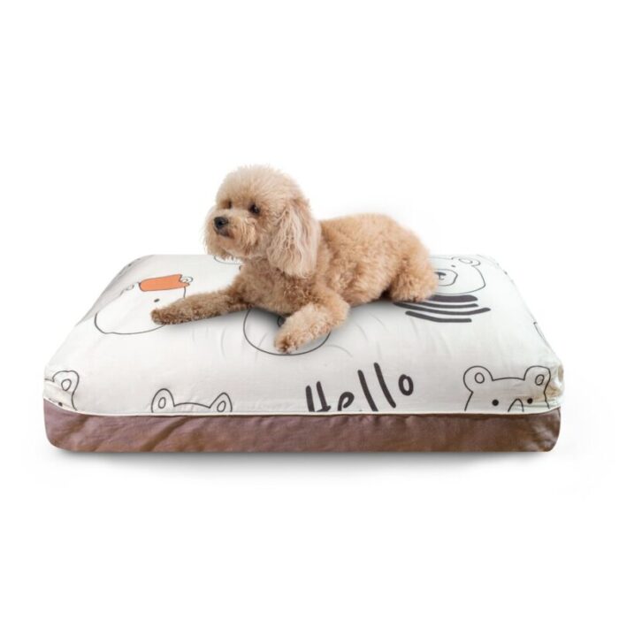 bear cooling dog bed medium sized in white and grey 221006042718