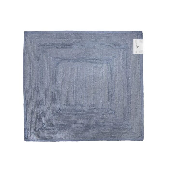 charles millen signature collection 100 cotton tufted anti slip mat maxell square indigo blue 240801102225 1