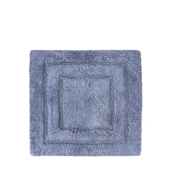 charles millen signature collection 100 cotton tufted anti slip mat maxell square indigo blue 240801102225