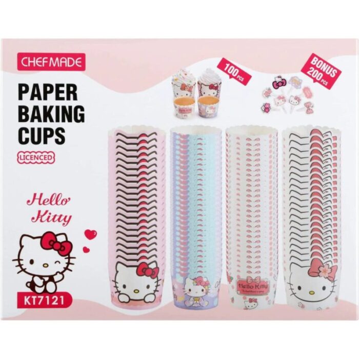 chefmade hello kitty baking cups set tags 200pcs cup 7x5cm 44pcs cup 6x45cm 56pcs 1898cm kt7121 240801102628