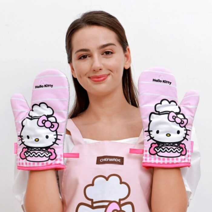 chefmade hello kitty cotton polyester oven mitt 2pcsset 1898cm kt7020 240801102239 2