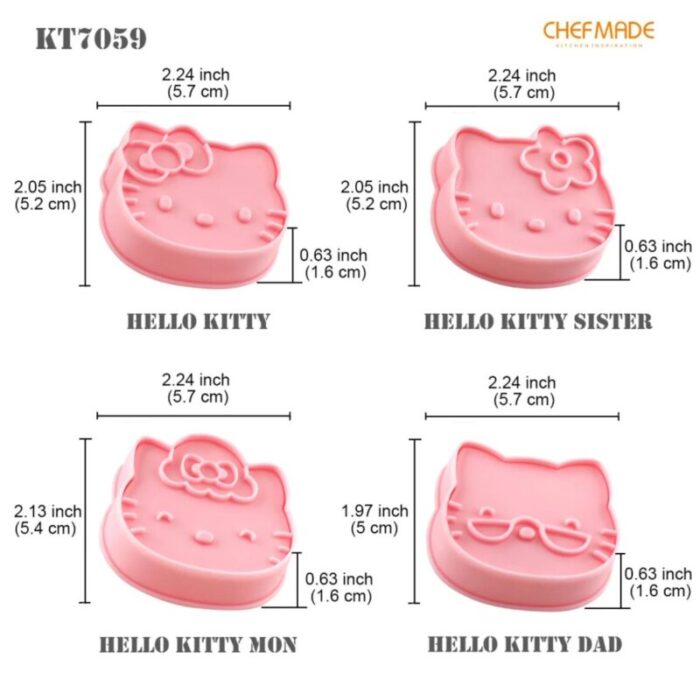 chefmade pp biscuit mould 4pc pink hello kitty 1898cm kt7059 240801102636 1