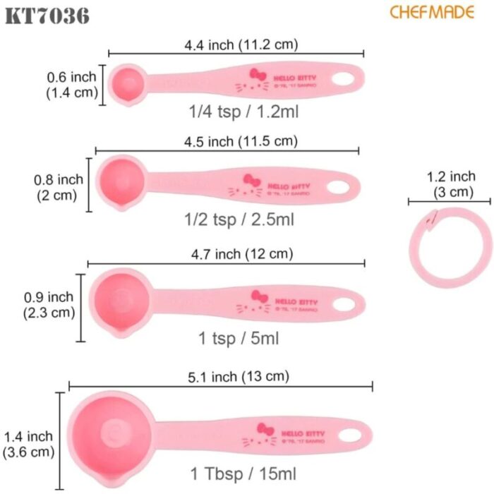 chefmade pp measuring spoon 4pc 1225515ml hello kitty 1898cm kt7036 240801102634 1