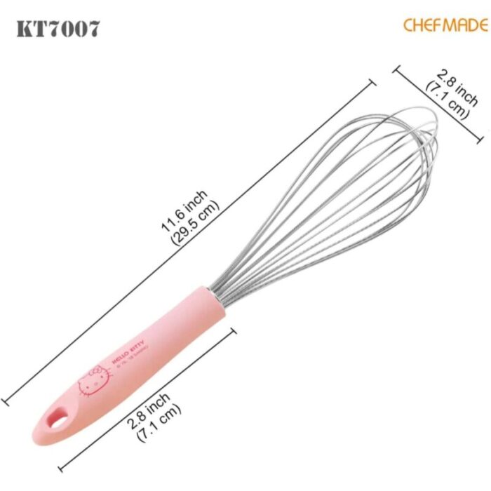 chefmade ss whisk with plastic handle l295cm pink hello kitty 1898cm kt7007 240801102630 1