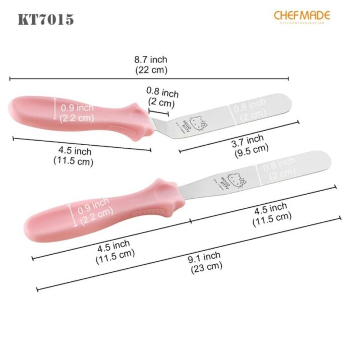 chefmade ss with plastic handle cake spatula l23xw25xh15 35cm 2pc hello kitty 1898cm kt7015 240801102631 1