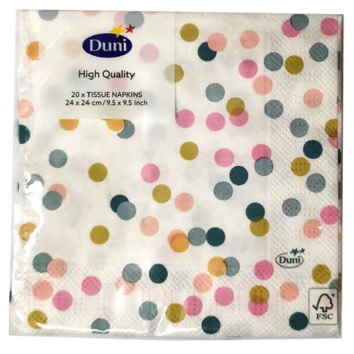 disposable tissue napkins 24cm dream dots 20pcs pkt 240918013044