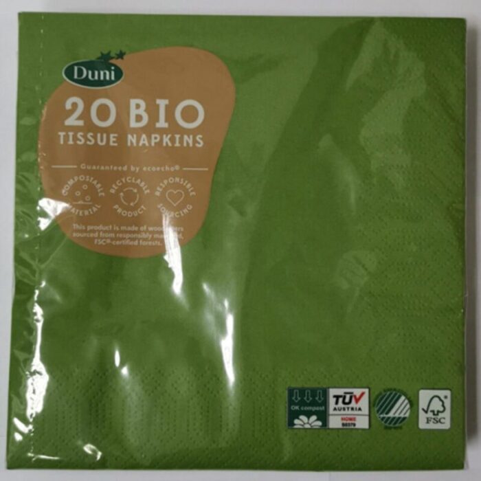 disposable tissue napkins 33cm leaf green 20pcs pkt 240918013044