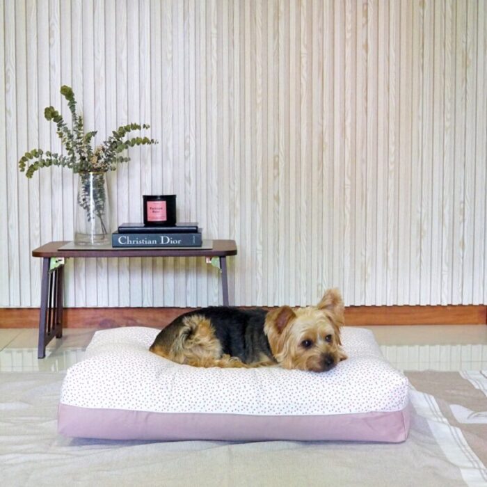 dreamcastle priscilla cooling medium sized dog bed white and pink 240228050030 1