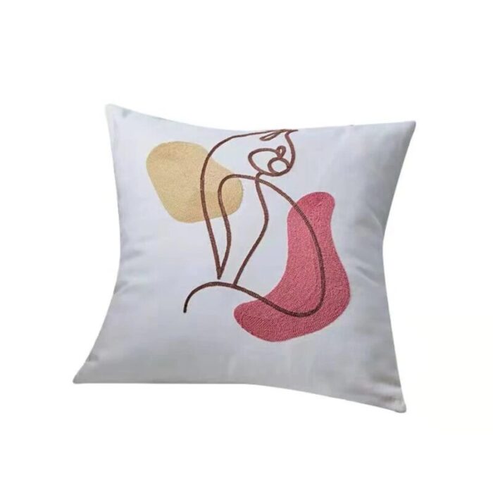 embroided line art cushion cat 240923031506