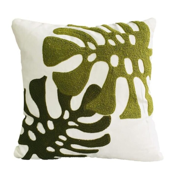 embroided monstera cushion 240923031509