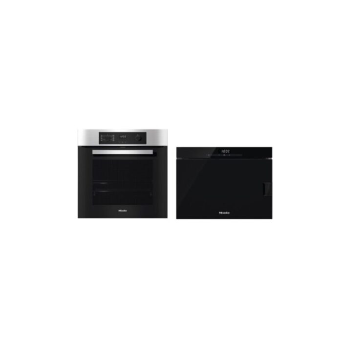 h 2265 1 bp active oven cleansteel and dg 6010 countertop steam oven obsidian black bundle with complimentary round baking tray 240815021531