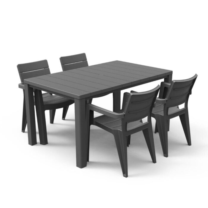 keteroutdoordiningtablesetjulietable4ibizachairsgardenfurnituresetblacksg