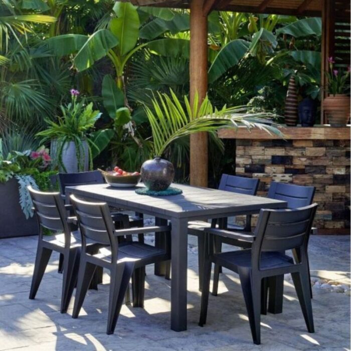 keteroutdoordiningtablesetjulietableibizachairsgardenfurnituresetblacksg