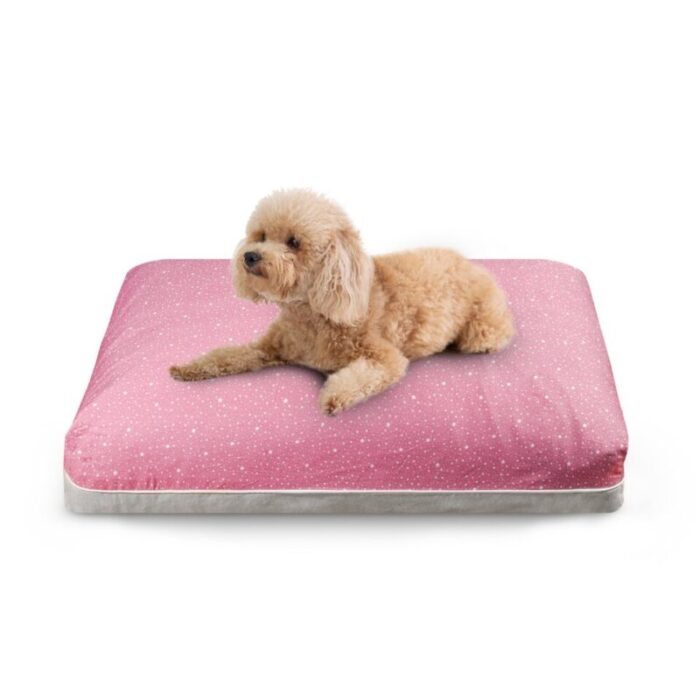 little star cooling dog bed medium sized in pink and beige 221006042719