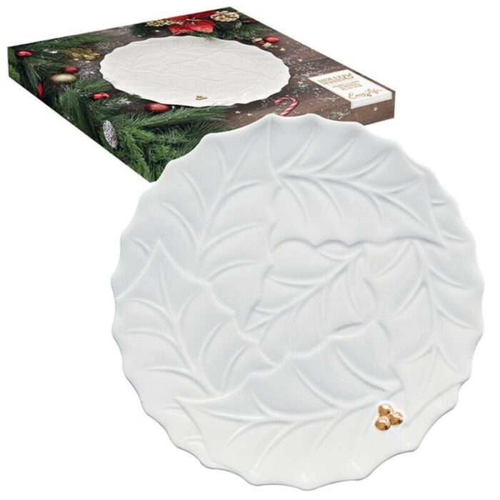 porcelain serving platter 30cm in color box holy berries white 241003053712