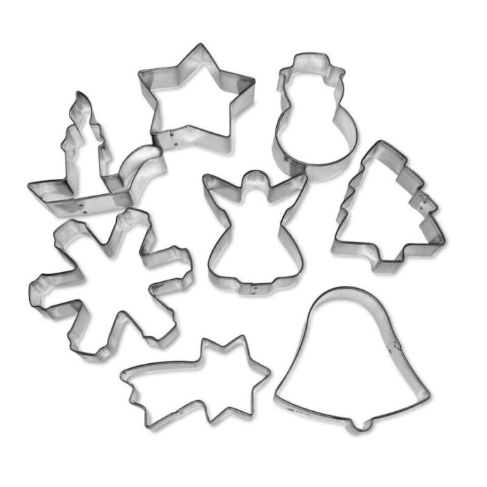 set 8 cookie cutters on ring christmas theme 241007044635