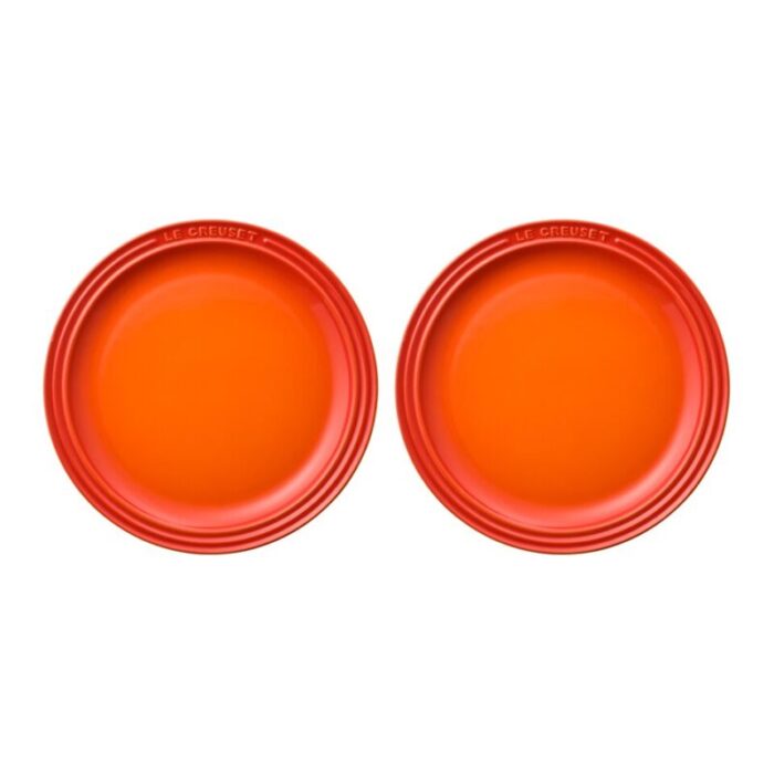 set of 2 round plate 19cm flame 240901123857