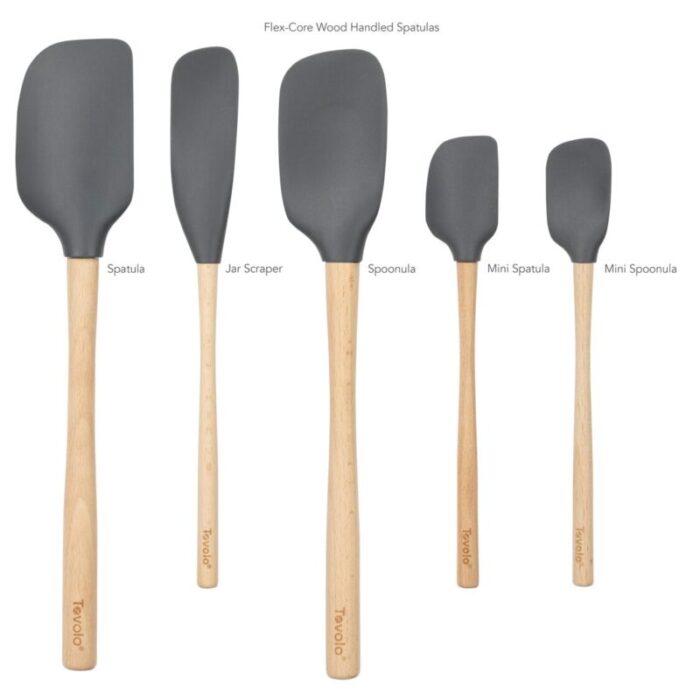 tovolo flex core spatula wood handled set s5 charcoal 240624052500 2