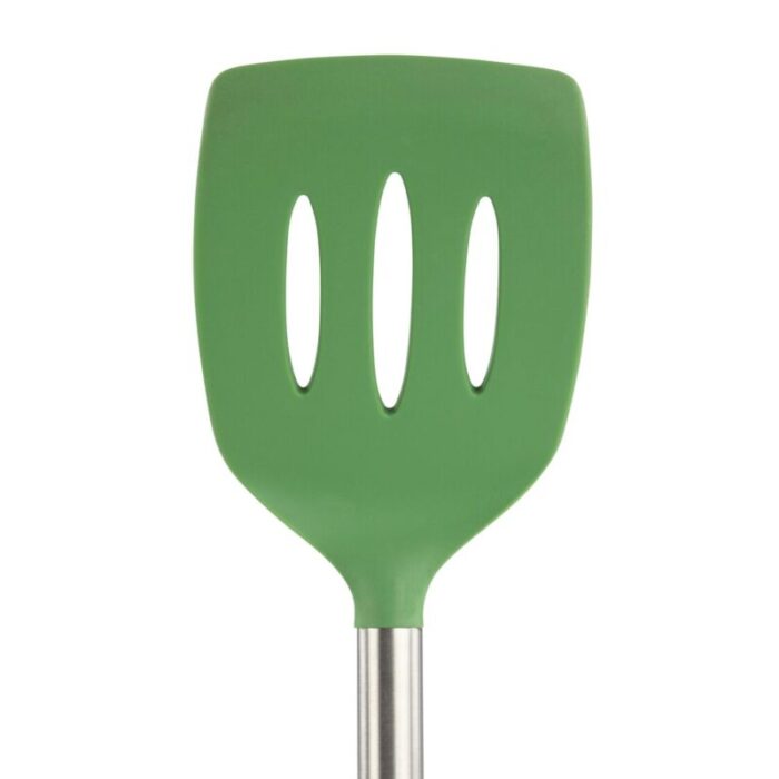 tovolo silicone slotted turner with stainless steel handle pesto 240624052502 2