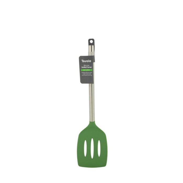 tovolo silicone slotted turner with stainless steel handle pesto 240624052502