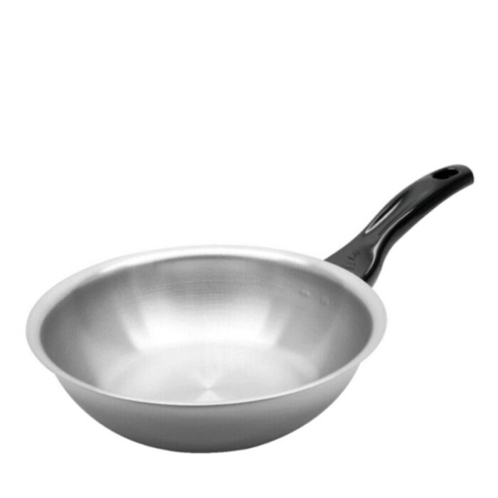 zebra vitalux stainless steel 3 ply wok with bakelite handle 24cm 175 326 240801101149